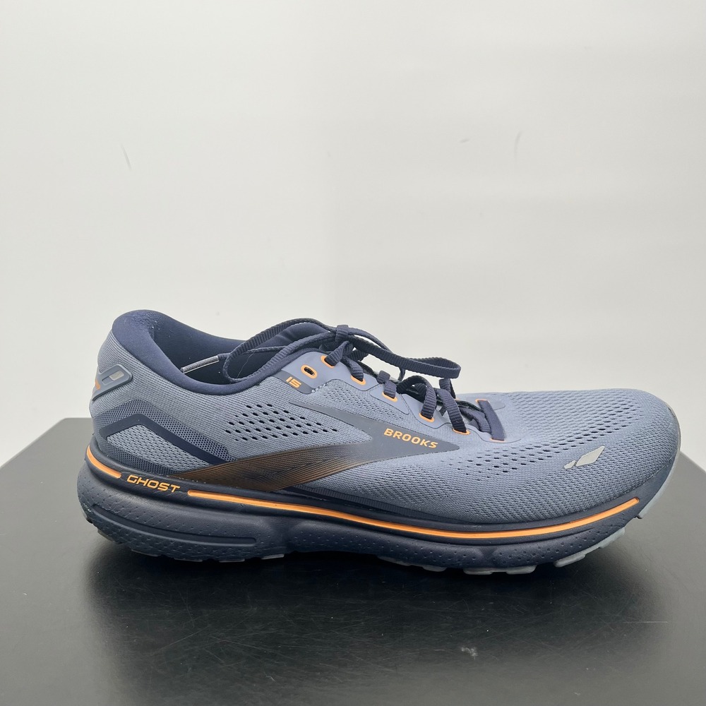 Brooks Ghost 15 Running Shoes Mens 13 Blue Orange Neutral DNA LOFT v2